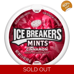 Ice Breakers Mints - Cinnamon - Sugar Free Candy Sweets - 42g Tub